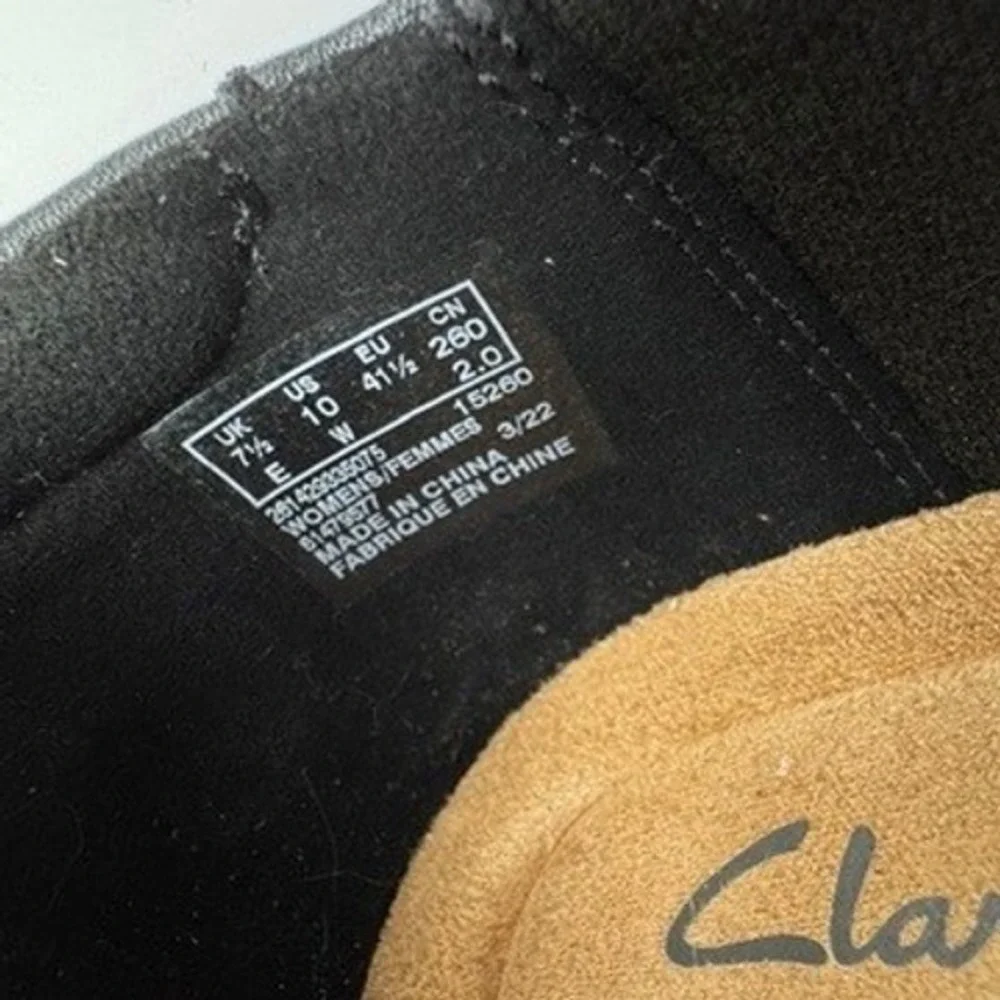Clarks Juliet Palm Loafers 10 Wide Leather Slip On Low Block Heel Shoes Ortho